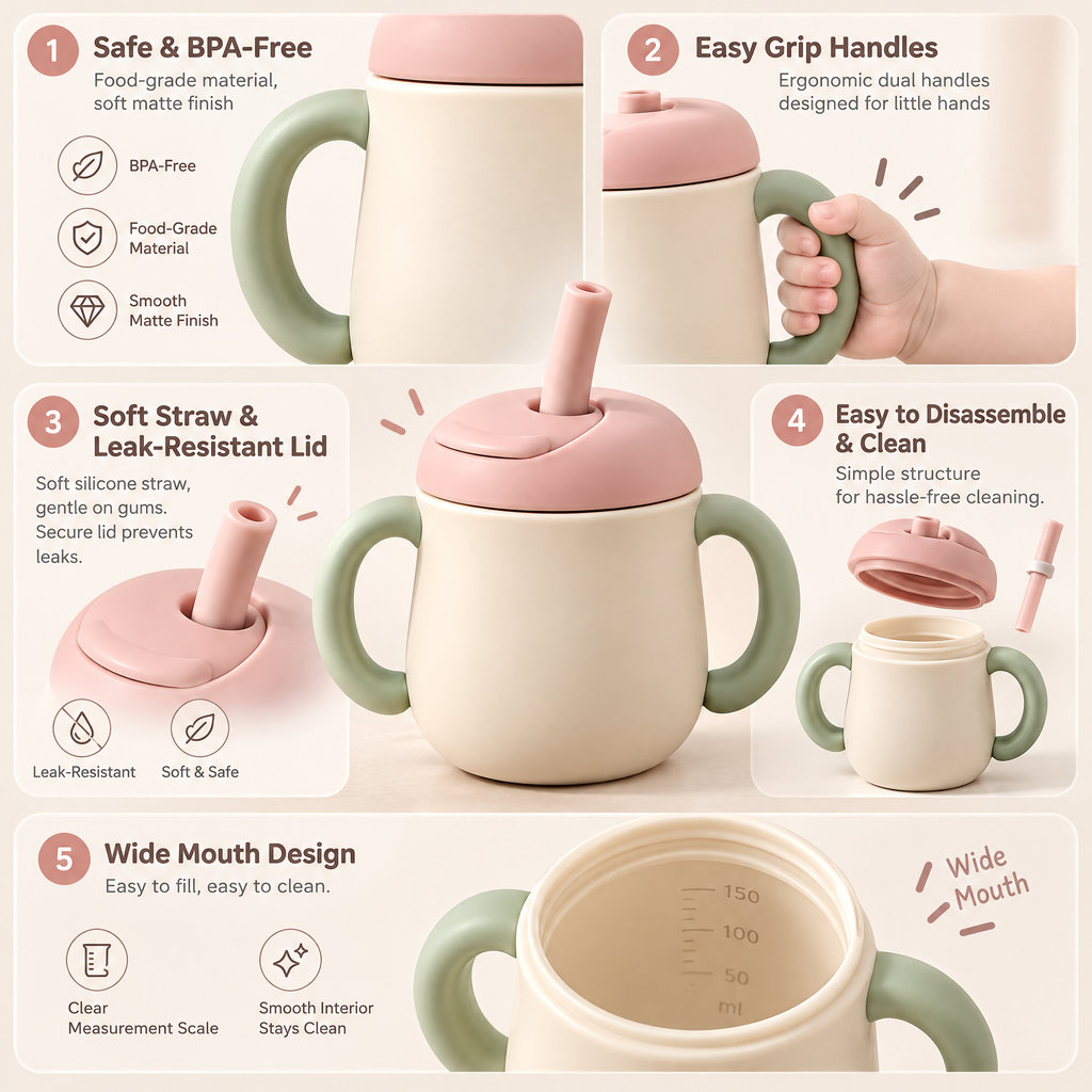 Arvenmont™ Easy-Grip Toddler Straw Cup