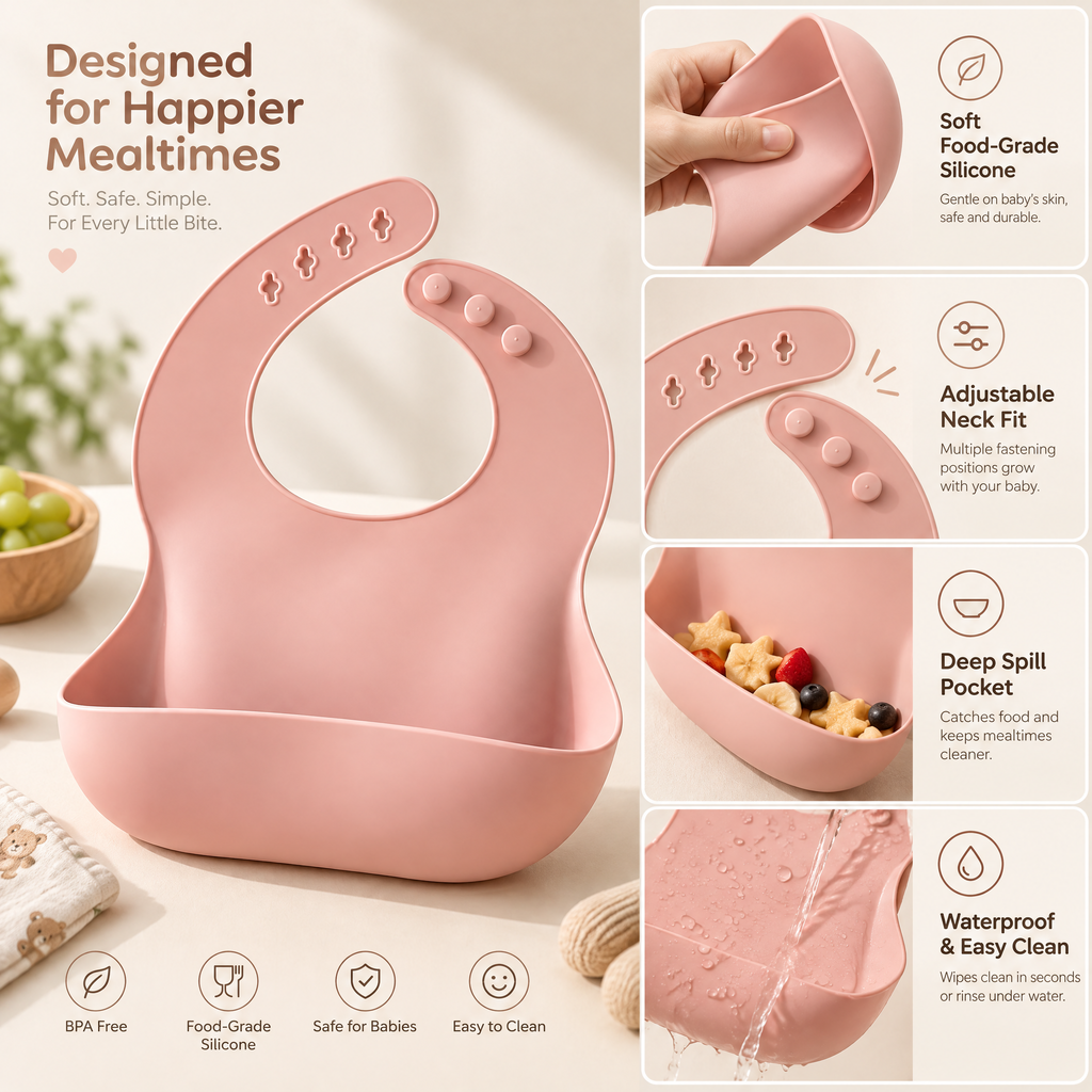 Arvenmont™ Silicone Catch-All Baby Bib
