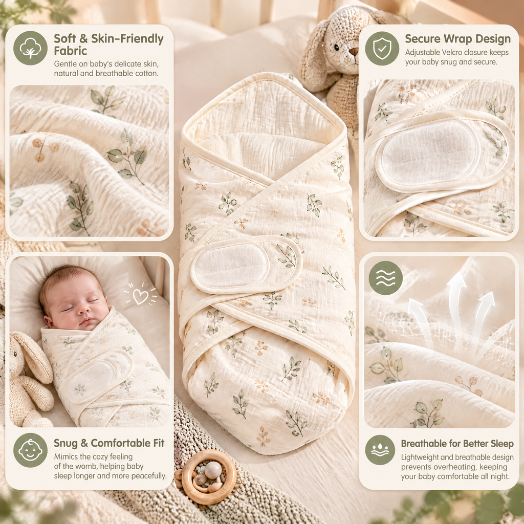 Arvenmont™ Soft Wrap Baby Swaddle