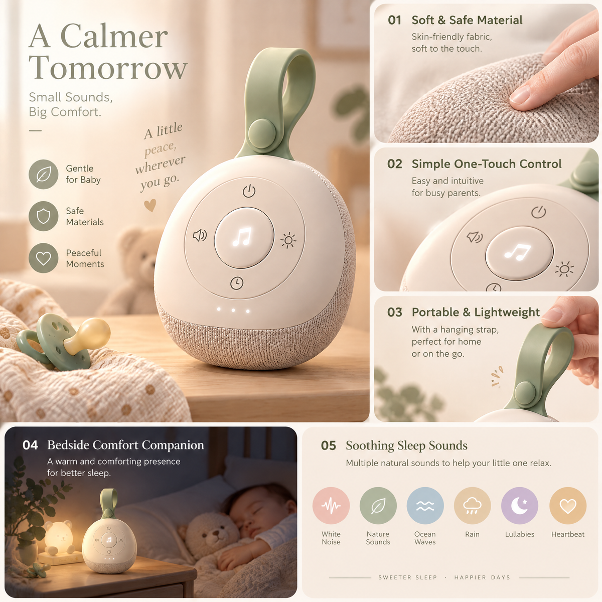 Arvenmont™ Portable Baby Sound Machine