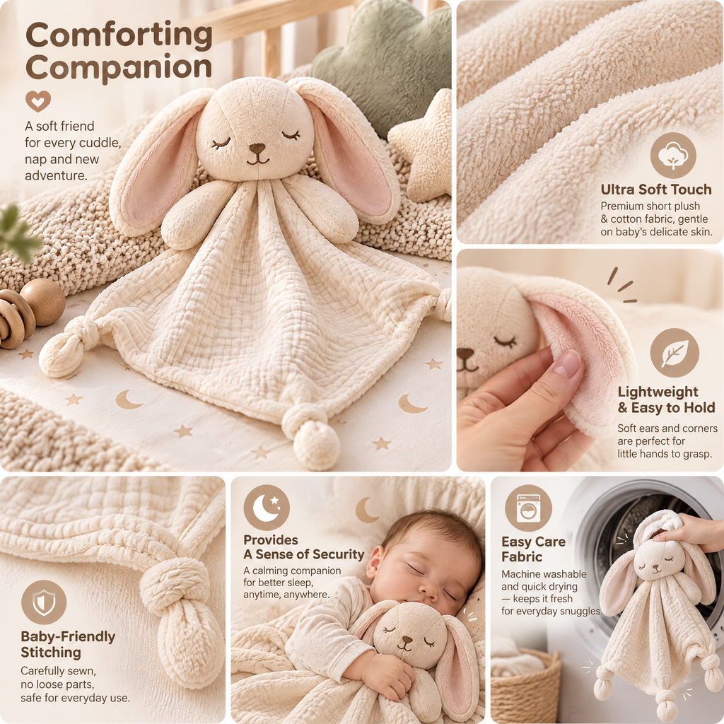 Arvenmont™ Bunny Baby Lovey Blanket