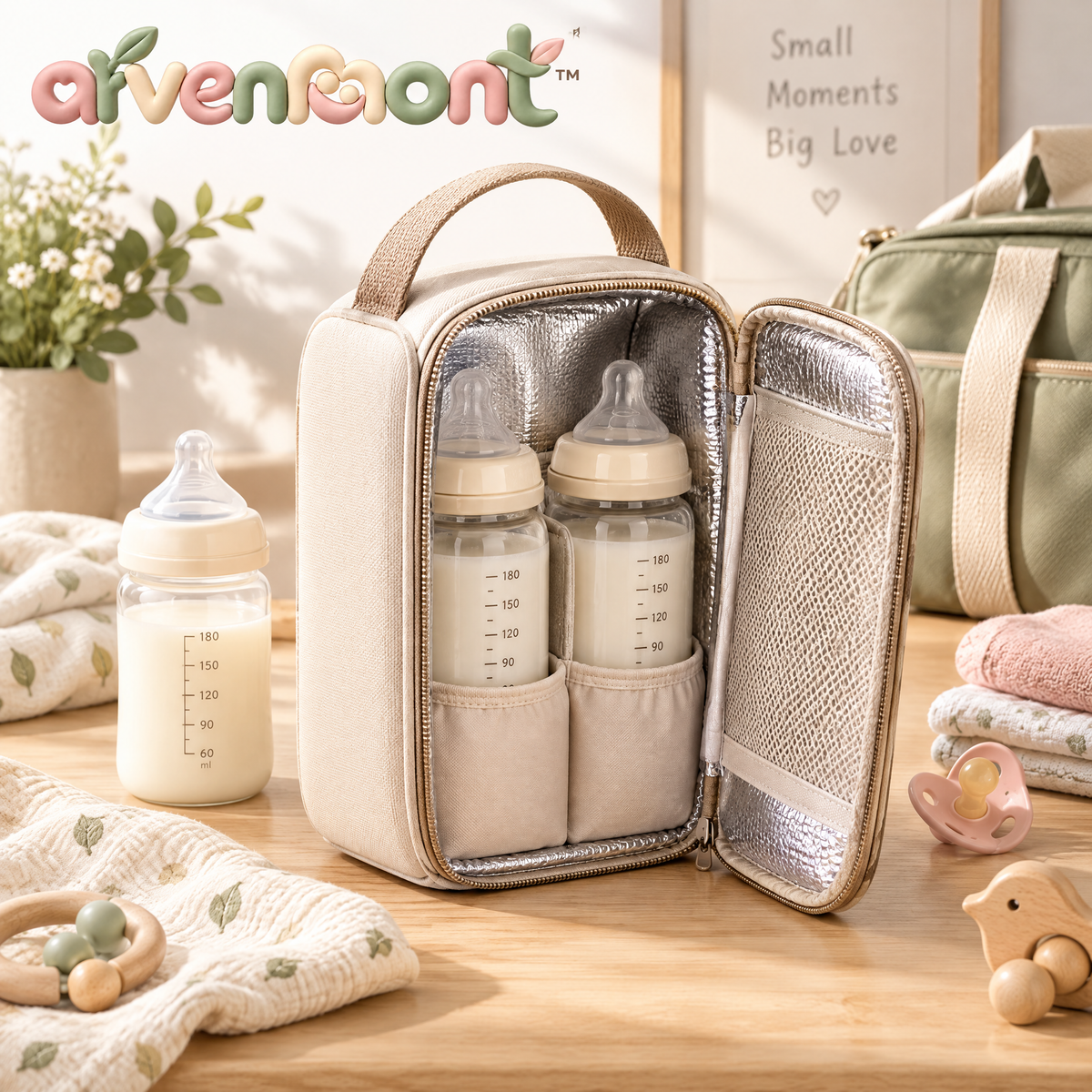 Arvenmont™ Insulated Baby Bottle Cooler Bag