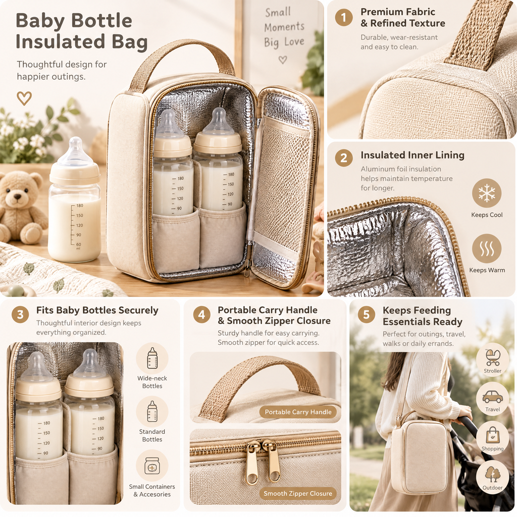 Arvenmont™ Insulated Baby Bottle Cooler Bag