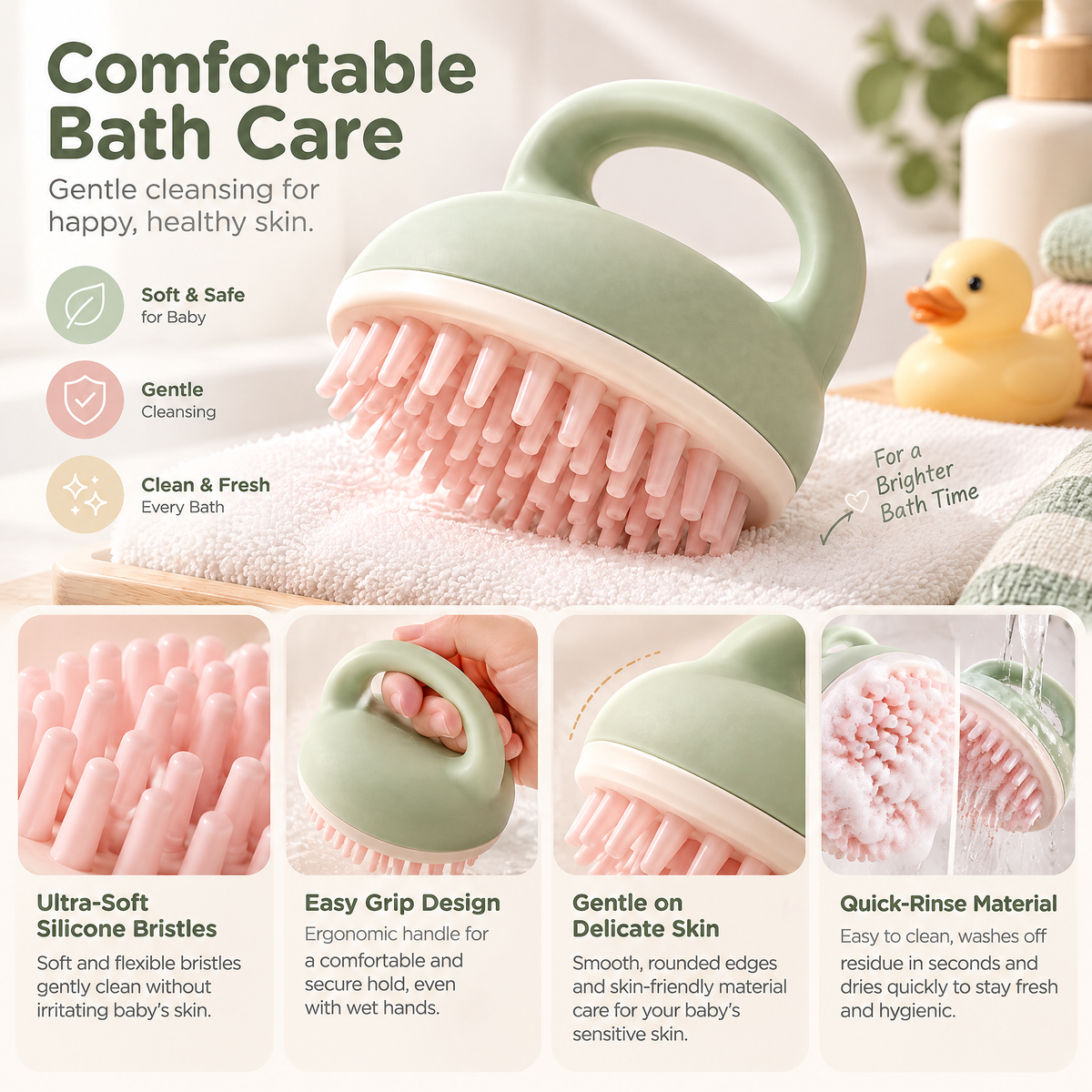 Arvenmont™ Soft Silicone Baby Bath Brush